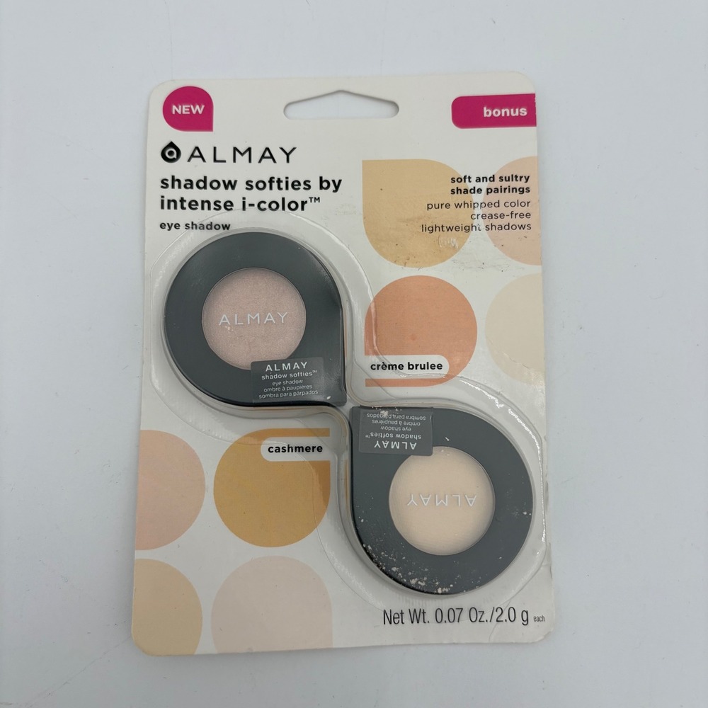 Almay Shadow Softies Intense I-Color Eye Shadow Duo Creme Brulee Cashmere NEW‎